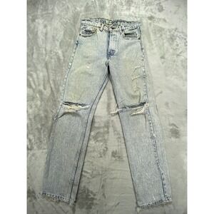 Vintage Levis Jeans Fits 28x29 Straight Leg Light Wash Blue Denim Distressed USA